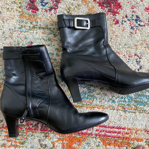Black Leather Cole Haan Boots size 9.5 - Picture 3 of 7